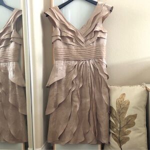 Elegant Taupe Sleeveless Dress